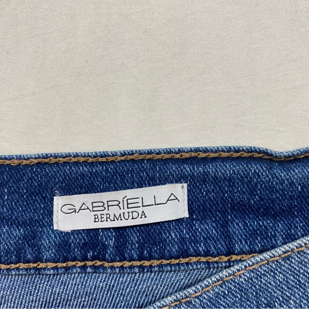Sofía Jeans Blue Denim Shorts Frayed hem Factory distressed Boho Beach Summer - Picture 3 of 9